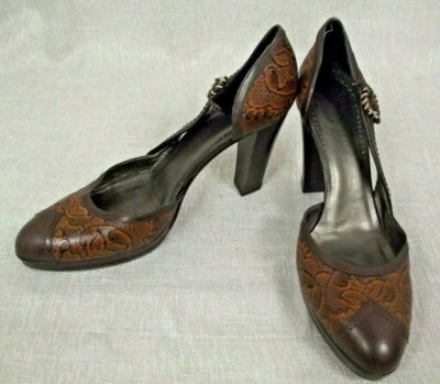 Zapatos de salón Isabella Fiore para mujer 11 M de cuero marrón sin cordones de tacón alto Italia Foto 1 de 4