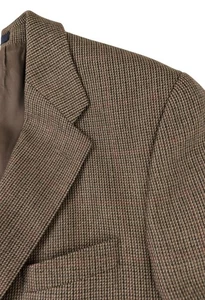 Chaqueta Blazer Chaps Ralph Lauren Abrigo Deportivo Para Hombre 44R Marrón Pata de Gallo Negocios - Imagen 1 de 13