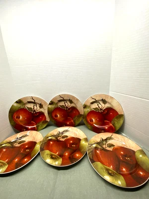 Colección David Carter Brown-Por Sakura-Apple Orchard-Lote de 6 platos de ensalada-2000 Foto 1 de 4