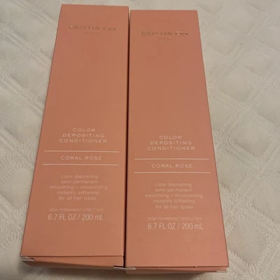 Acondicionador depositante color rosa coral para cabello Kristen ESS 2 unidades 6,7 OZ Foto 1 de 4