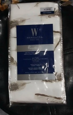 Wamsutta Pimacott King Pillowcases 625 Threadcount Feathers Pattern Luxury Rare  - Image 1 of 2