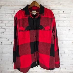 American Eagle 100 % Baumwolle dickes Flanellhemd rot schwarz Büffel kariert 2XL - Bild 1 von 12