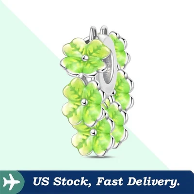 KUNSIR 925 Plata Esterlina Cierre de Trébol Tapón Cuentas Dije Para Pulsera Hágalo Usted Mismo Regalo Foto 1 de 4