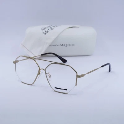 McQueen MQ0261OA 002 Gold 57mm Eyeglasses New Authentic - Image 1 of 4