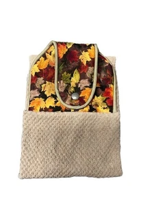 Leaves Fall tan Hanging Kitchen Towel Snap woodland autumn maple oak - Picture 1 of 3