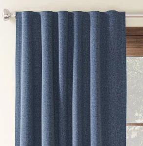 Blackout Aruba Window Curtain Panel Threshold 50" W x 63" L Blue Denim - Picture 1 of 5