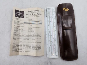 Faber Castell 6" Pocket Slide Rule w/Sheath-Back Side Ad~Hawker Siddeley Diesels - Picture 1 of 7