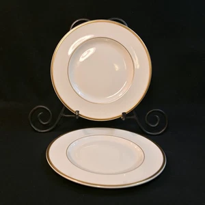 Royal Doulton Set 2 Salad Plates 8" Heather H5089 Gold on Ivory 1998 Never Used - Picture 1 of 16