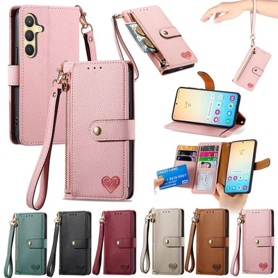 Zip Wallet Case Flip Leather Cover For Samsung S20 S21 S22 S23 S24 FE S25 Ultra - Image 1 of 4