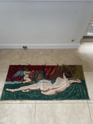 Completed French tapestry Royal de Paris . Nude, Venus with mirror, Cupid - Image 1 of 4