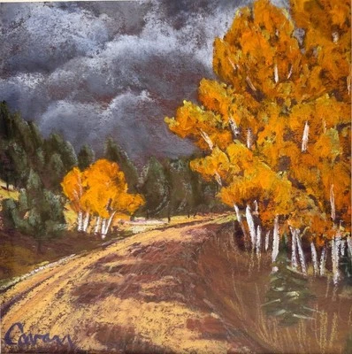 Arte Contemporáneo Cavana Nuevo México Ángel Fuego Caída Paisaje Pintura al Óleo Pastel Foto 1 de 4