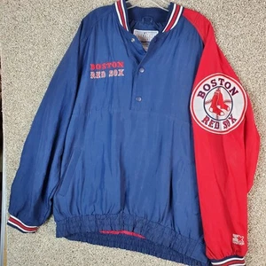 Vintage 90s STARTER MLB BOSTON RED SOX Nylon Pullover Jacke Size XL  - Bild 1 von 9