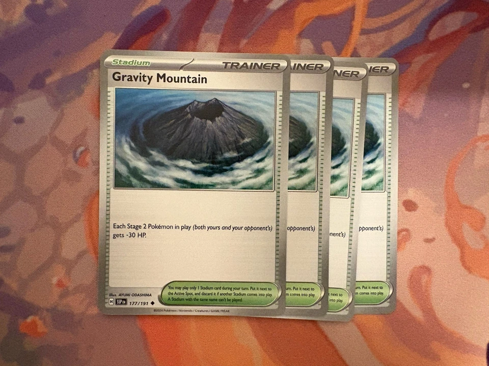4x Gravity Mountain 177/191 Scarlet & Violet Surging Sparks Pokemon Playset - Image 1 of 1
