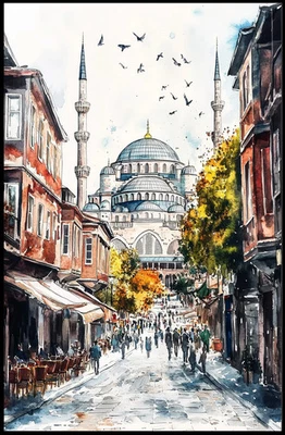 Póster de Estambul Santa Sofía Street View Landmark Turkey Foto 1 de 4