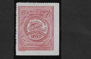 US Revenue, Scott 15T7, Postal Telegraph Company., 1893, Mint, NG, NH , F/VF - Picture 1 of 1
