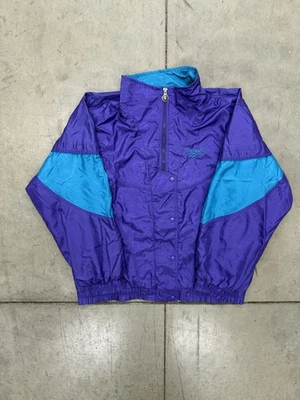 Retro 90’s Reebok Chaqueta Cortavientos Cremallera en Charlotte Hornets Color Way Med Foto 1 de 4