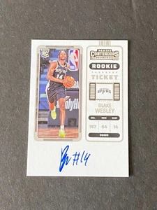 Blake Wesley 2022-2023 Panini Contenders Rookie Ticket Auto #133 RC - Bild 1 von 10