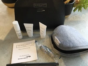 BRITISH AIRWAYS WHITE COMPANY CLUB CLASS AMENITY WASHBAG WITH SPA PRODUCTS- NEW!