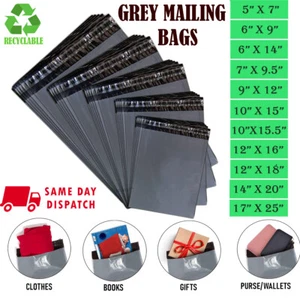 Bolsas de envío de correo grises tamaños mixtos bolsas de envío polietileno fuerte auto sellado - Imagen 1 de 22