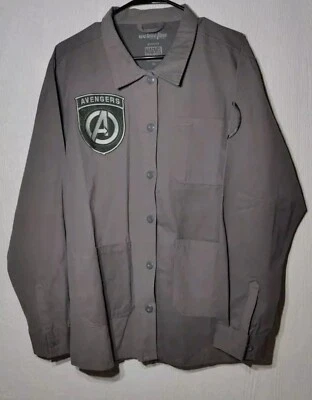 Camisa Marvel Avengers We Love manga longa fina botão tamanho XL Comic-Con cosplay - Imagem 1 de 4