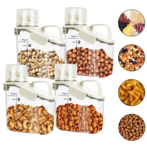 4Pcs Airtight Cereal Container Dispenser Food Storage Dry Food Kitchen 54oz/1.5L - Picture 1 of 18