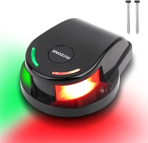 Boat Navigation Lights, IP67 Waterproof LED for Bow, Black - Picture 1 of 12