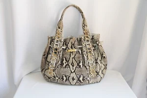 Michael Kors Python 10-Chain Large Shoulder Bag. Gorgeous Neutral Python Leather - Picture 1 of 12