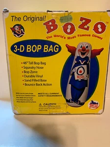 The Original! BOZO The Clown 46" Tall 3-D Bop Bag - New in Box - Squeaky Nose - Picture 1 of 2