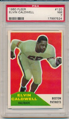 1960 Fleer Football Elvin Caldwell (Rookie Card) (#120) PSA7 PSA - Image 1 of 2