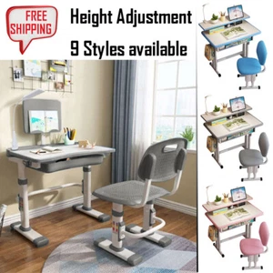 Kids Desk and Chair set Height Adjustable Study Bedroom School for Age 3-18 - Picture 1 of 109