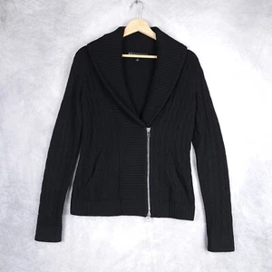 Cárdigan Ralph Lauren Etiqueta Negra Cachemira Mujer Pequeño Negro Tejido con Cable Mantón - Imagen 1 de 22