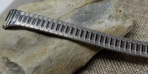 EXTRA LANGES JOHN WEITZ VOGUESTRAP SILBER S. STAHL STRETCH UHRENARMBAND 12 13 14 MM - Bild 1 von 6