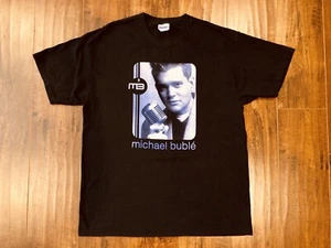 MB michael buble black heavyweight concert fan t-shirt size L - Picture 1 of 5