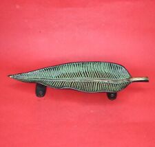 Leaf Shape Antique Repro Handcrafted Brass Home Office Wall Door Decor Figurine