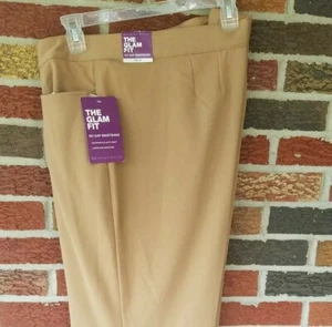 Sears Plus Size 24W Beverly Drive Pants Tan Adjustable Secure Snap Waist NWT - Picture 1 of 11