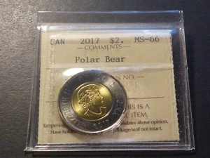 Canada two dollar 2017, Polar Bear Business strike ICCS MS-66 - Bild 1 von 3
