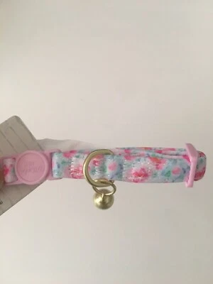 Whisker City Fácil Liberación Gato Gatito Collar Rosa Floral 6.2-9" con Campana de Tintile Foto 1 de 4