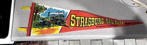 VINTAGE STRASBURG RAILROAD PENNSYLVANIA 15" PENNANT FELT FLAG - Picture 1 of 2