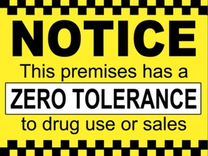 No Drug Dealing Drug Taking on Premise Warning Zero Tolerance A4 Poster SIGN - Picture 1 of 2