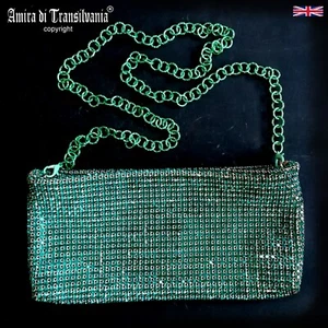 Bag Hand Handle Purse Luxury Fashion Handbag Party Strass Vintage Crystal Chain - Picture 1 of 24