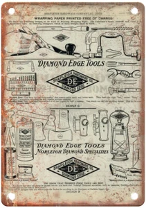 Vintage 1929 Diamond Edge Shapleigh Tools Werbung Reproduktion Blechschild Z202 - Bild 1 von 1