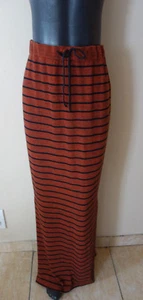 Maxi gonna lunga liberty SAINT GRACE arancione/nero a righe taglia M nuova con etichetta - Foto 1 di 4