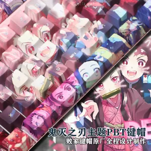 108 Keys Anime Demon Slayer PBT Keycap Set for Mechanical Keyboard only Key Caps - Picture 1 of 12