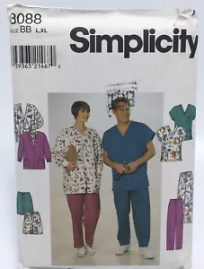 Scrubs Uniform Size L-XL 42-48 S8088 Jacket Top Pants Shorts Uncut Sewing Patter - Picture 1 of 2