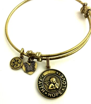 Браслет проволочный регулируемый латунь Angelica Collection Faith Hope Love - Изображение 1 из 4