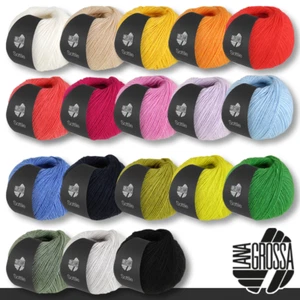 Lana Grossa 3 x 50 g Sottile Netzgarn Baumwolle Merino Wolle Stricken 18 Farben - Bild 1 von 37