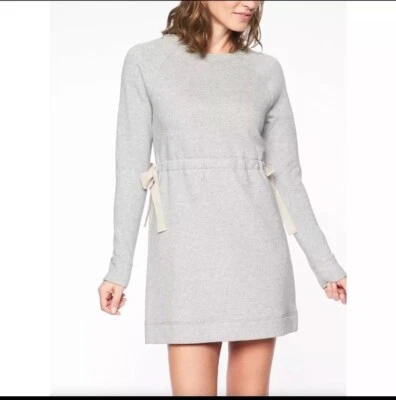 Athleta Studio Cinch Sudadera Vestido con Lazo Gris Jaspeado Talla Pequeña Foto 1 de 4