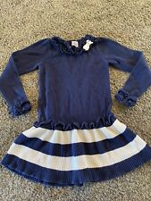 Girls Navy Blue Ans White Sweater Dress Size 6 By Chelsea’s Corner #14