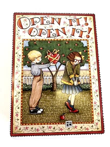 Mary Engelbreit vintage ""¡Abre! ¡Ábrelo!" Valentines Collectors 1988 lata ME - Imagen 1 de 19