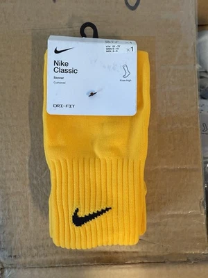 Calcetines acolchados Nike Classic Dri-Fit hasta la rodilla unisex medianos dorados amarillos SX5728 Foto 1 de 2